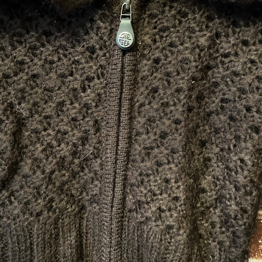 Diesel Dark Brown Chunky Knit Zip Sweater - Picture 5 of 10